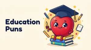 Funny cartoon apple sitting on books